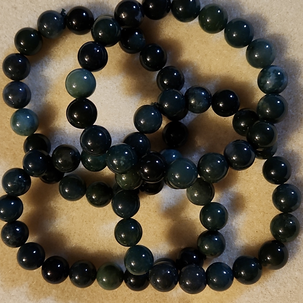 Moss Agate bracelets. Buy one bracelet get 2nd 20% off